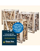 Super combi: 1x Krat soft mix + 2x krat hardhout mix strak gestapeld Kopen | Haardhout Altena