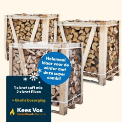 Super combi: 1x Krat soft mix + 2x krat Eiken strak gestapeld Kopen | Haardhout Altena